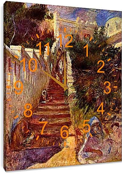 Часы картина - Treppe in Algier. Пьер Огюст Ренуар