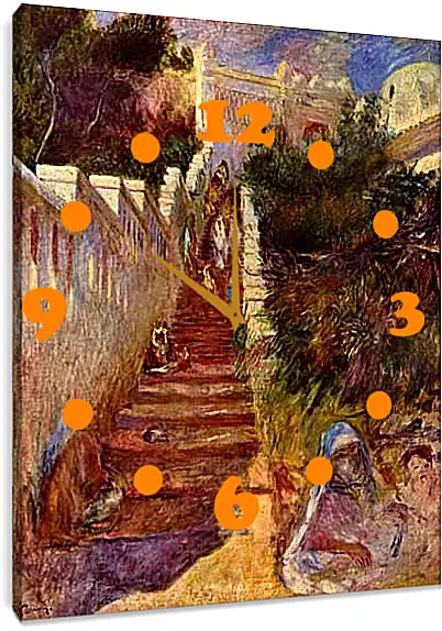 Часы картина - Treppe in Algier. Пьер Огюст Ренуар