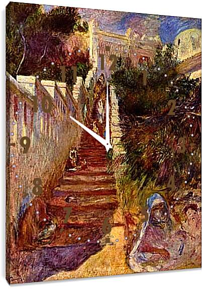 Часы картина - Treppe in Algier. Пьер Огюст Ренуар