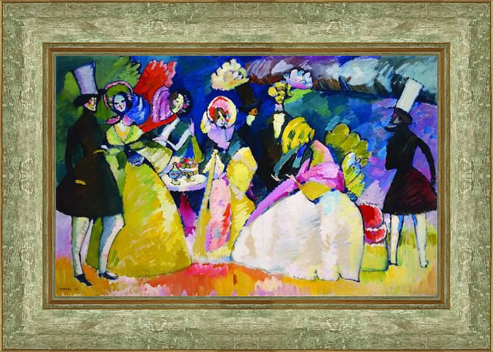 Картина в раме - gruppo in crinolino. Кандинский Василий