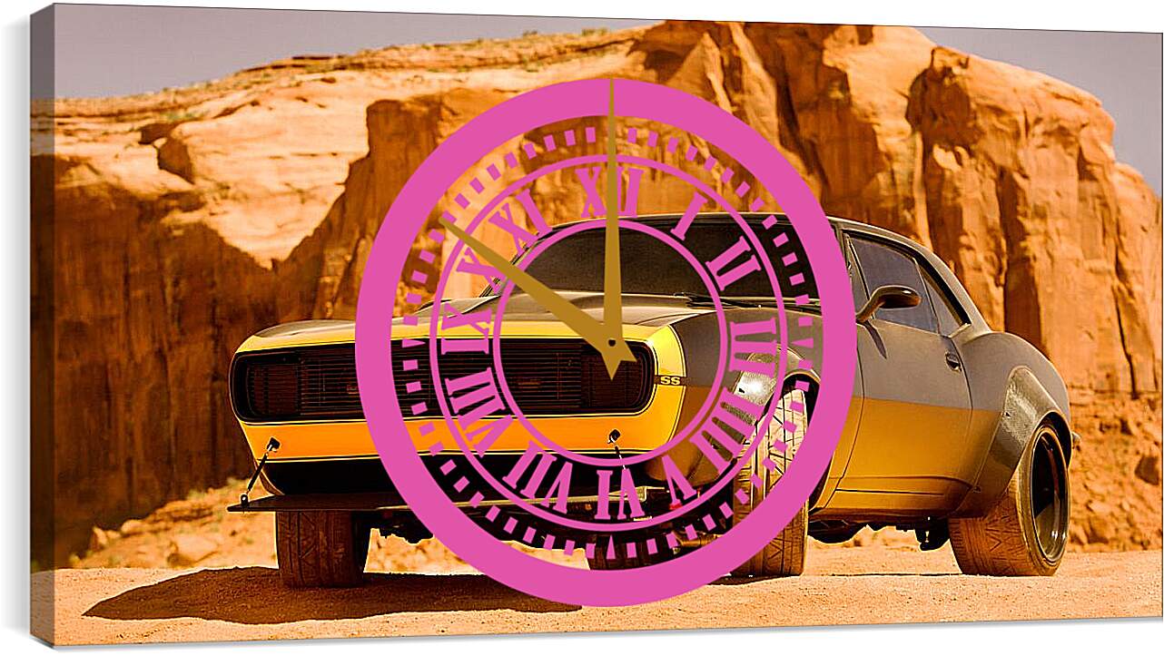 Часы картина - Машина в каньоне