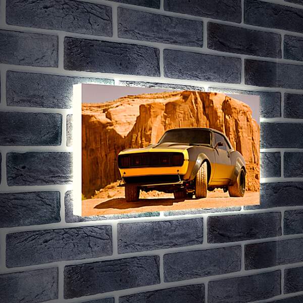 Лайтбокс световая панель - Машина в каньоне