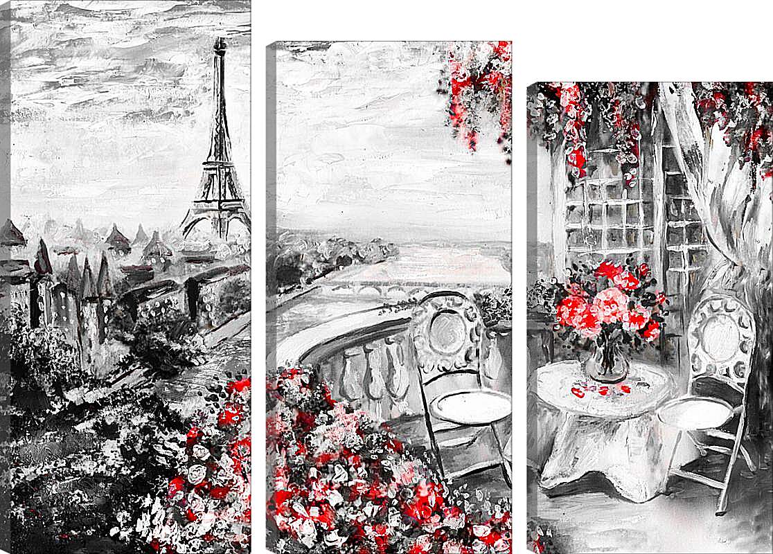 Модульная картина - Пейзаж Парижа