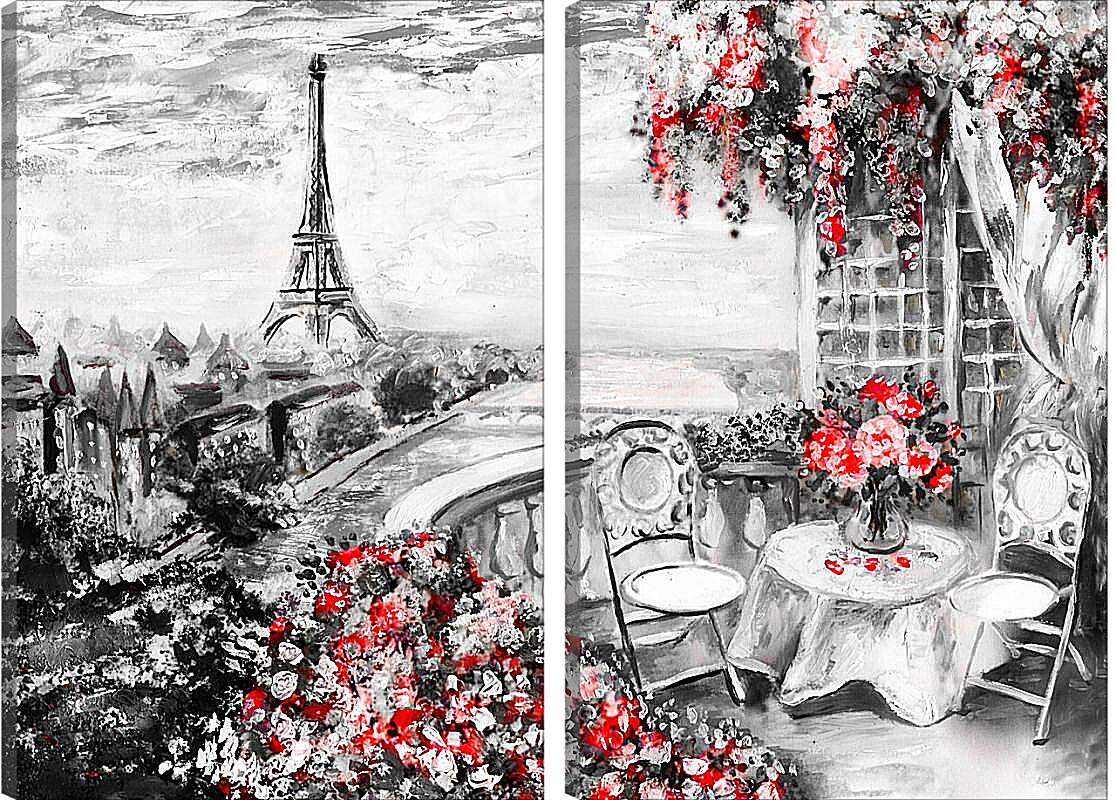 Модульная картина - Пейзаж Парижа