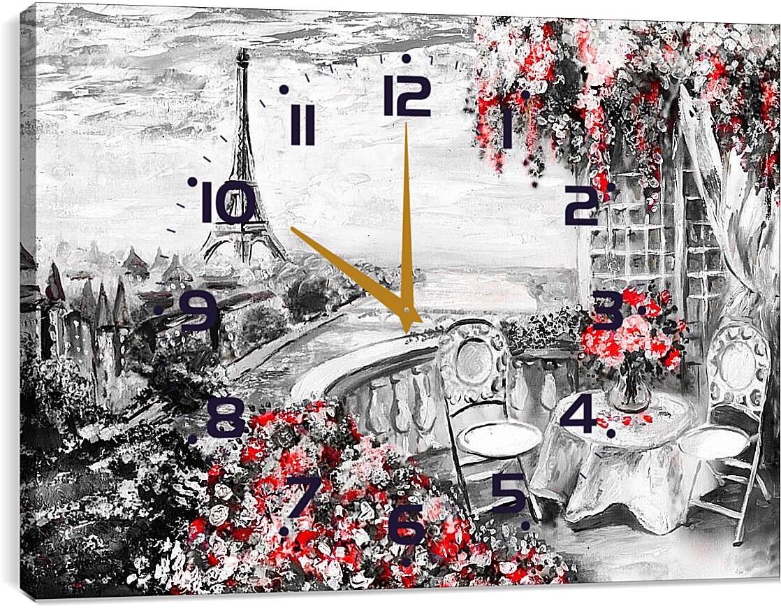 Часы картина - Пейзаж Парижа