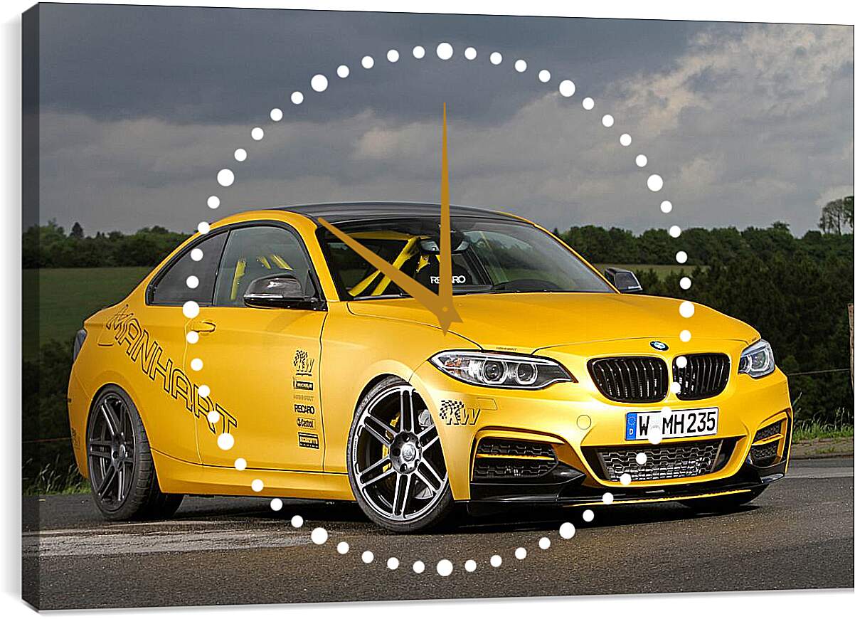 Часы картина - Желтая BMW