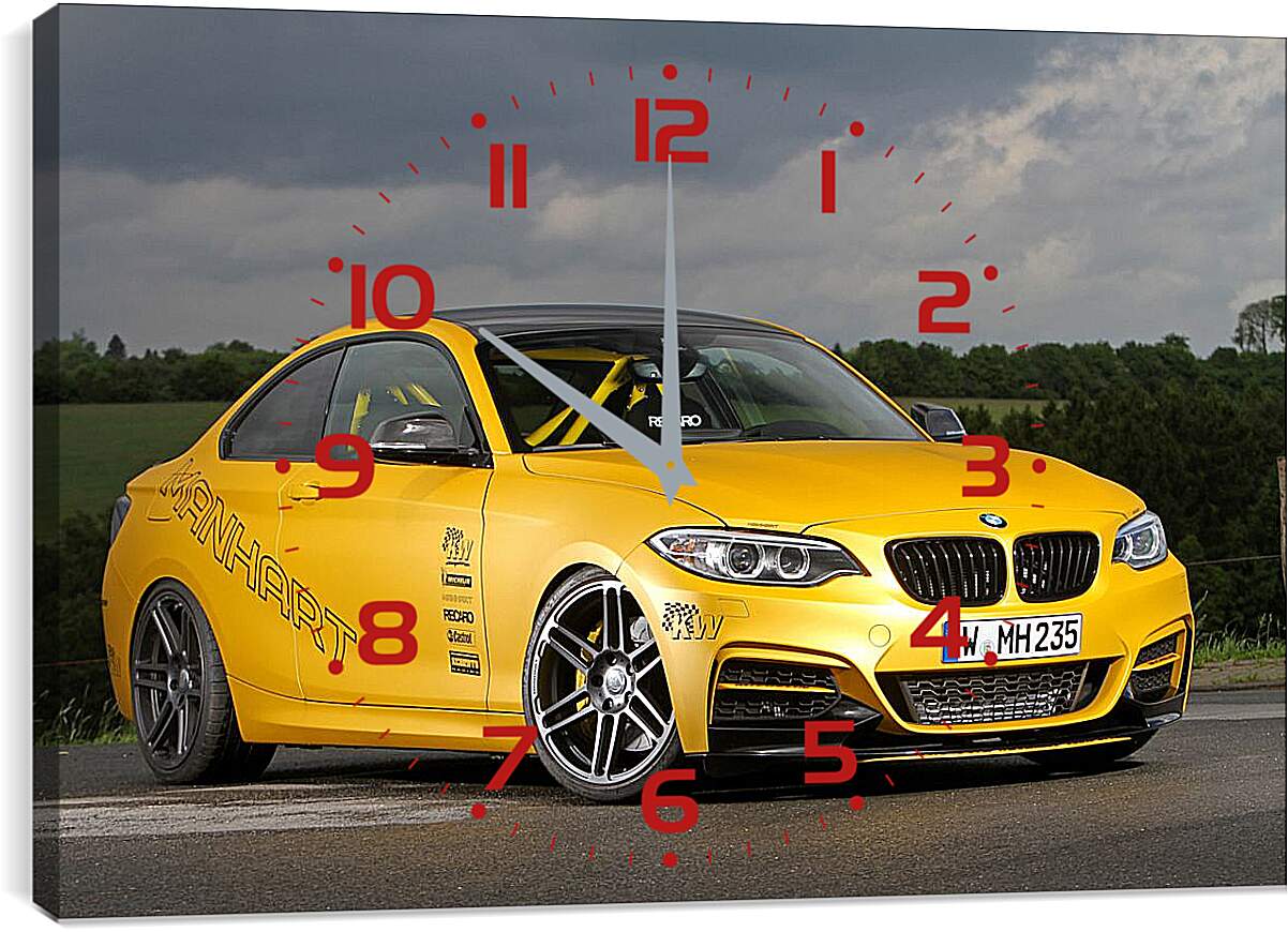 Часы картина - Желтая BMW