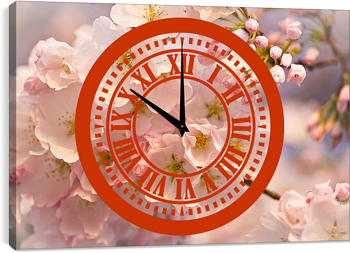 Часы картина - Цветение сакуры
