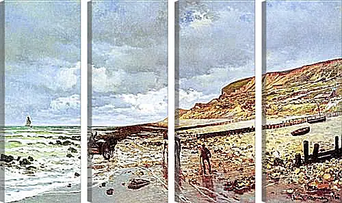 Модульная картина - Pointe de Le Havre at Low Tide. Клод Моне