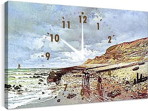 Часы картина - Pointe de Le Havre at Low Tide. Клод Моне