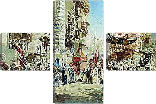 Модульная картина - Эскиз к картине Перенесение священного ковра из Мекки в Каир. Маковский Константин