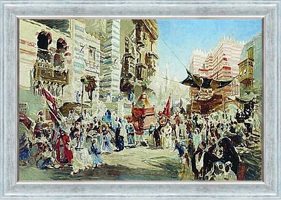 Картина в раме - Эскиз к картине Перенесение священного ковра из Мекки в Каир. Маковский Константин