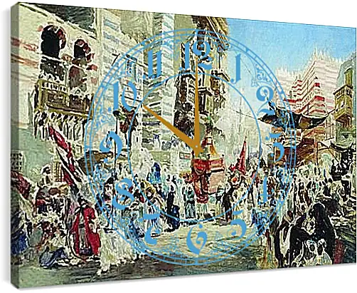 Часы картина - Эскиз к картине Перенесение священного ковра из Мекки в Каир. Маковский Константин