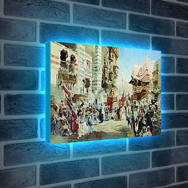 Лайтбокс световая панель - Эскиз к картине Перенесение священного ковра из Мекки в Каир. Маковский Константин