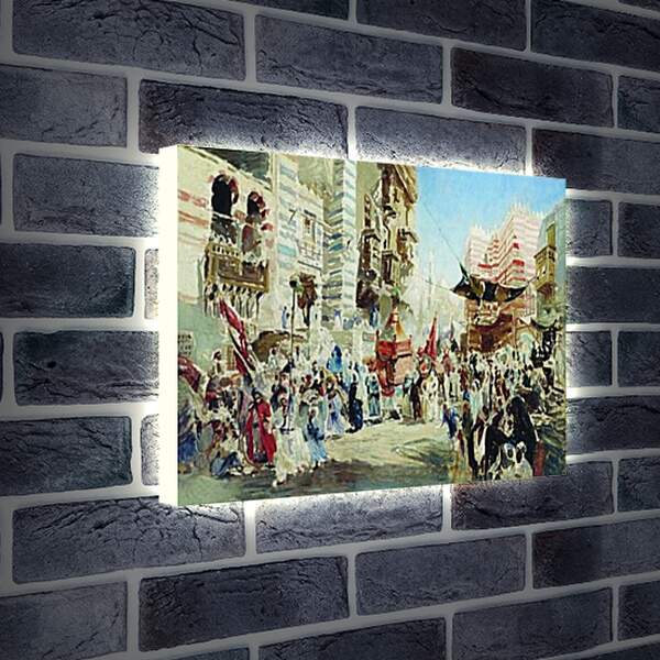 Лайтбокс световая панель - Эскиз к картине Перенесение священного ковра из Мекки в Каир. Маковский Константин