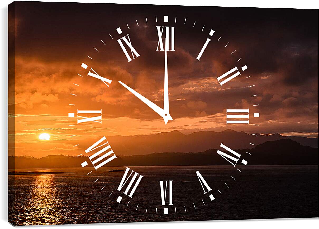 Часы картина - Закат над морем