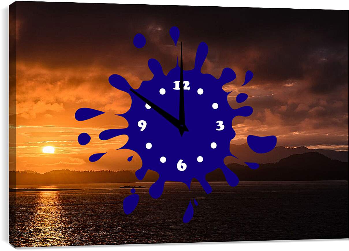 Часы картина - Закат над морем