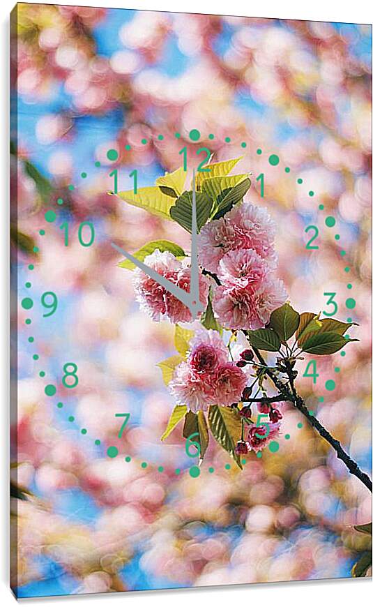 Часы картина - Сакура цветет