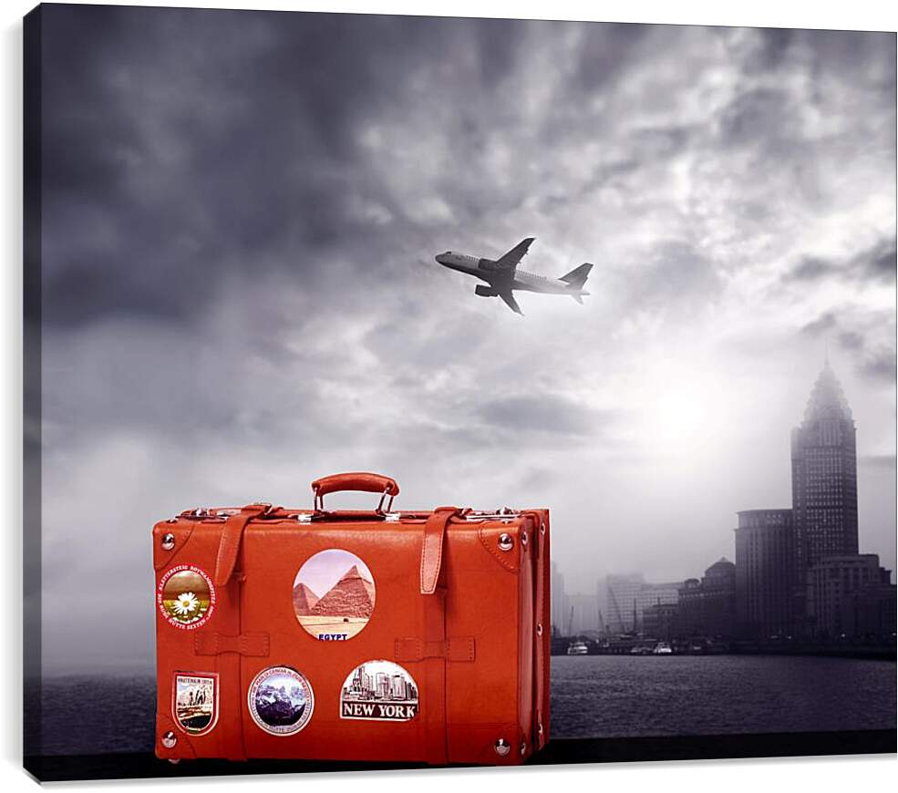Постер и плакат - Красный чемодан