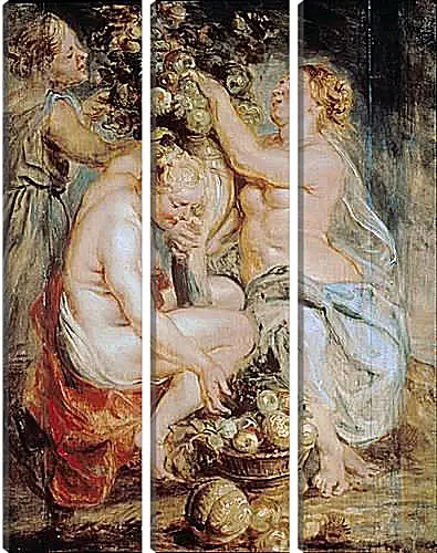 Модульная картина - Ceres and Two Nymphs with a Cornucopia. Питер Пауль Рубенс