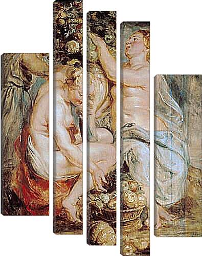 Модульная картина - Ceres and Two Nymphs with a Cornucopia. Питер Пауль Рубенс
