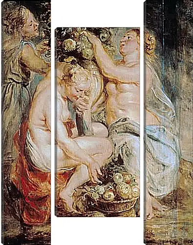 Модульная картина - Ceres and Two Nymphs with a Cornucopia. Питер Пауль Рубенс