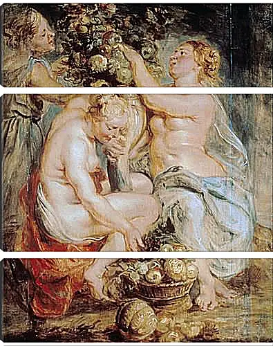 Модульная картина - Ceres and Two Nymphs with a Cornucopia. Питер Пауль Рубенс