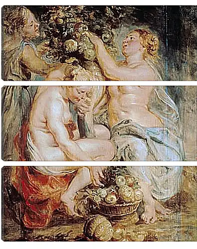 Модульная картина - Ceres and Two Nymphs with a Cornucopia. Питер Пауль Рубенс