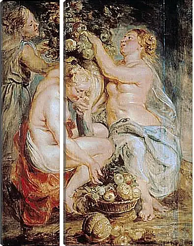 Модульная картина - Ceres and Two Nymphs with a Cornucopia. Питер Пауль Рубенс