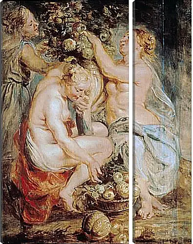 Модульная картина - Ceres and Two Nymphs with a Cornucopia. Питер Пауль Рубенс