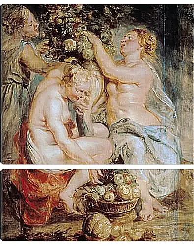 Модульная картина - Ceres and Two Nymphs with a Cornucopia. Питер Пауль Рубенс