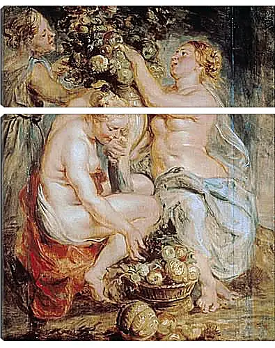 Модульная картина - Ceres and Two Nymphs with a Cornucopia. Питер Пауль Рубенс