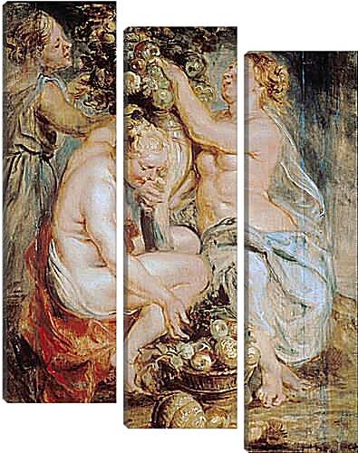 Модульная картина - Ceres and Two Nymphs with a Cornucopia. Питер Пауль Рубенс
