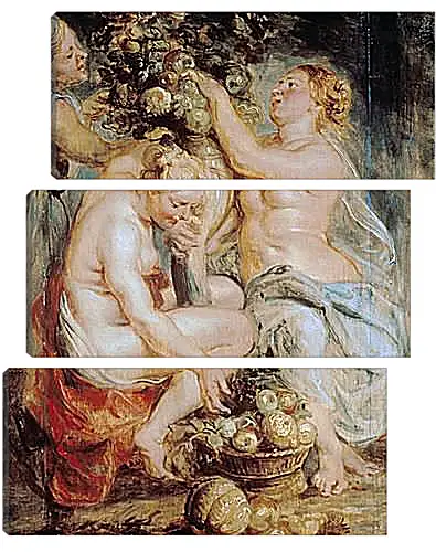 Модульная картина - Ceres and Two Nymphs with a Cornucopia. Питер Пауль Рубенс