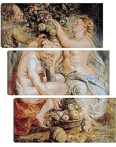 Модульная картина - Ceres and Two Nymphs with a Cornucopia. Питер Пауль Рубенс