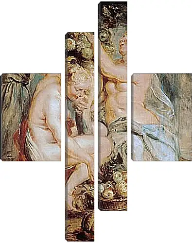 Модульная картина - Ceres and Two Nymphs with a Cornucopia. Питер Пауль Рубенс