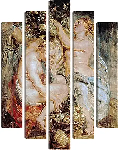 Модульная картина - Ceres and Two Nymphs with a Cornucopia. Питер Пауль Рубенс