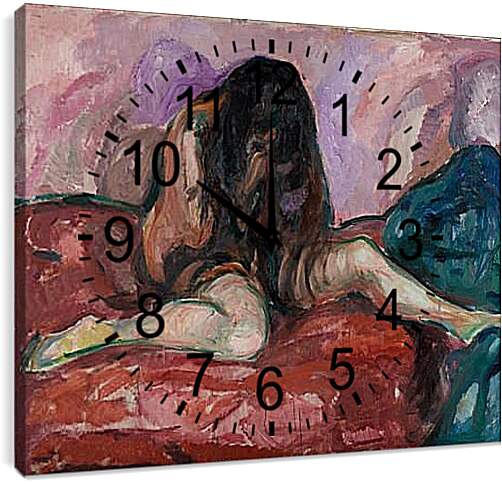 Часы картина - Weeping Nude. Эдвард Мунк