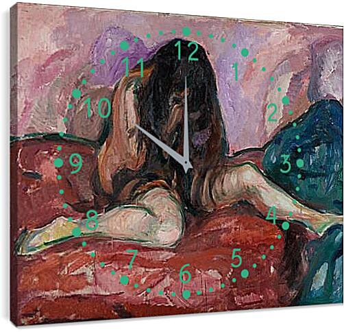 Часы картина - Weeping Nude. Эдвард Мунк