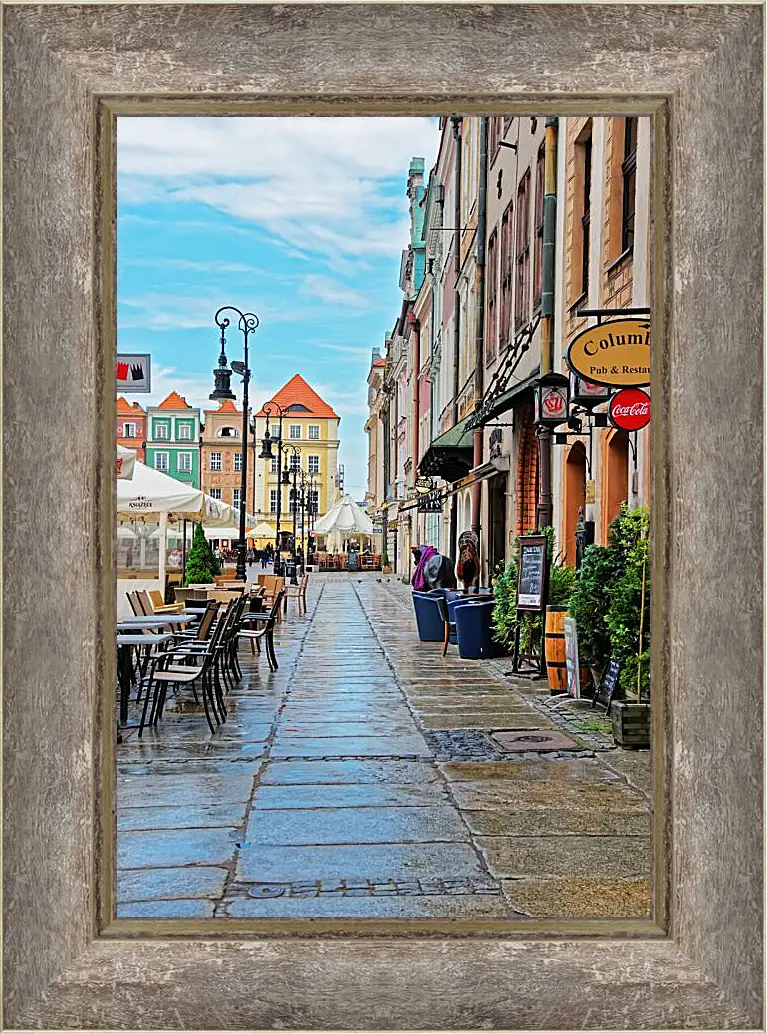 Картина в раме - Европейская улочка