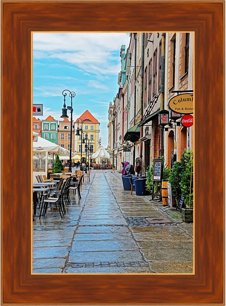 Картина в раме - Европейская улочка