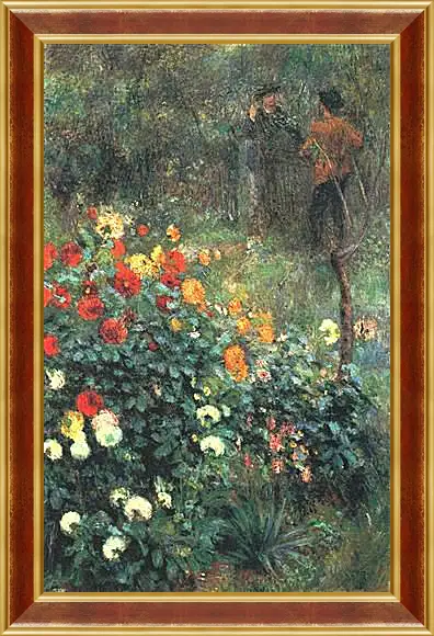 Картина в раме - The Garden in the Rue Cortot at Montmartre. Пьер Огюст Ренуар