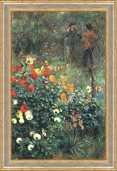 Картина в раме - The Garden in the Rue Cortot at Montmartre. Пьер Огюст Ренуар