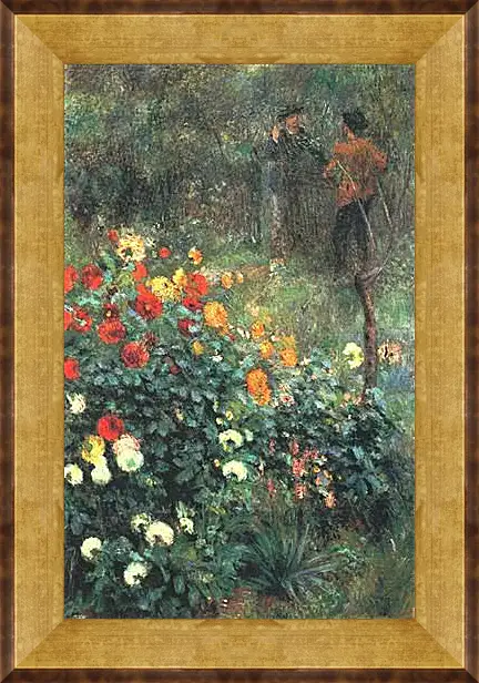 Картина в раме - The Garden in the Rue Cortot at Montmartre. Пьер Огюст Ренуар