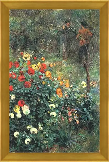 Картина в раме - The Garden in the Rue Cortot at Montmartre. Пьер Огюст Ренуар