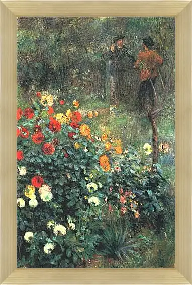 Картина в раме - The Garden in the Rue Cortot at Montmartre. Пьер Огюст Ренуар