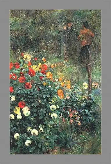 Картина в раме - The Garden in the Rue Cortot at Montmartre. Пьер Огюст Ренуар