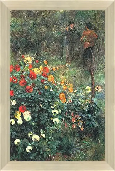 Картина в раме - The Garden in the Rue Cortot at Montmartre. Пьер Огюст Ренуар