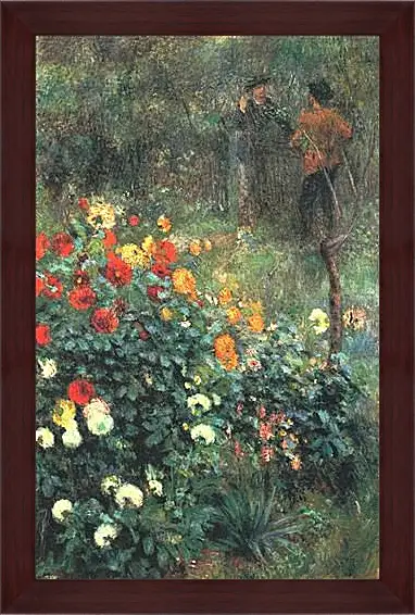 Картина в раме - The Garden in the Rue Cortot at Montmartre. Пьер Огюст Ренуар