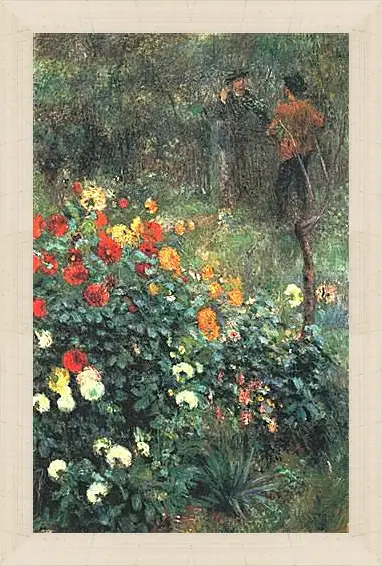 Картина в раме - The Garden in the Rue Cortot at Montmartre. Пьер Огюст Ренуар